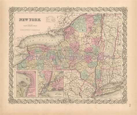 New York State Old Map Colton 1855 Digital Image Scan Download