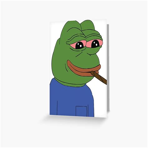 Pepe Smoking Meme Greeting Card For Sale By Abusive Materia Redbubble