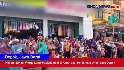 Heboh Sandal Warga Lengket Menempel Di Aspal Saat Peresmian Underpass