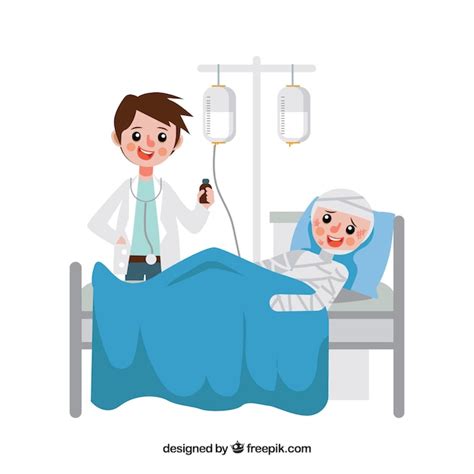 Free Vector Doctor Treating Patient In Bed