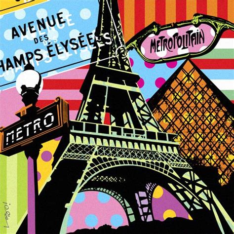 Champs Paris By Lobo Pop Art Pop Art Painting Pop Art Paris