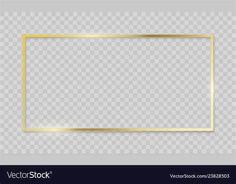 Gold Frame Vector Realistic Golden Border On Transparent Background