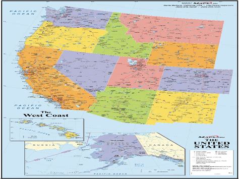 Wall Map Of West Coast States World Map