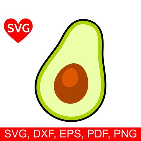 Avocado Svg File For Cricut And Silhouette Printable Avocado Etsy Canada