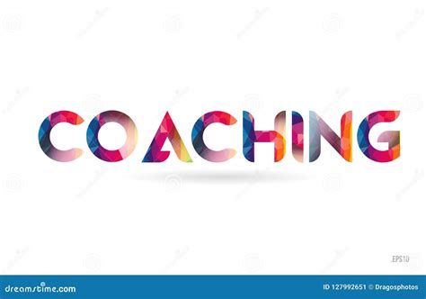 Coaching Colored Rainbow Word Text Suitable For Logo Design Cartoon