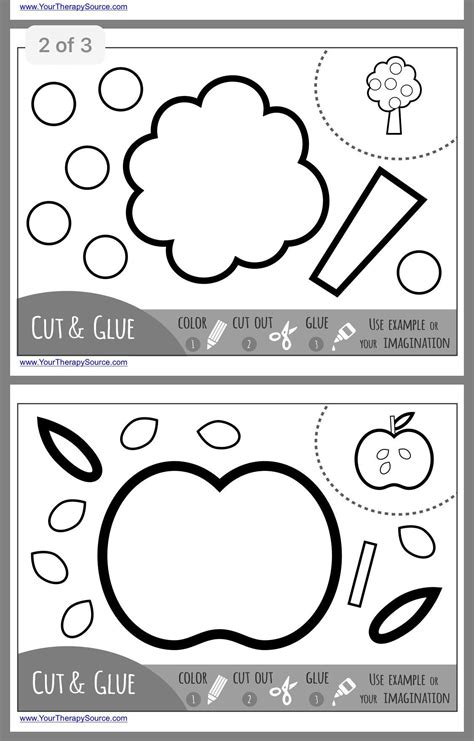 10 Printable Preschool Worksheets Cutting Shapes Coloring Style