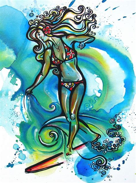 Colleen Wilcox Art Hawaii Based Tropical And Surf Artist Surfer Girl