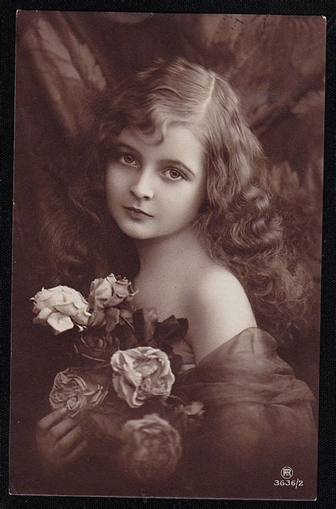 Vintage Rppc Postcard Beautiful Young Girl With Flowers 1912 Collectibles Postcards Other
