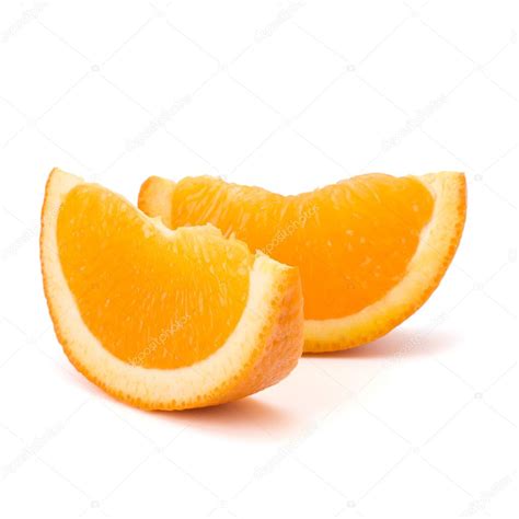 Sliced Orange Fruit Segments Isolated On White Background Stock Photo