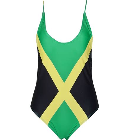 Voaryisa Womens Fashion One Piece Caribbean Jamaica Flag Rasta Sport Monokini Swimsuit Swimwear