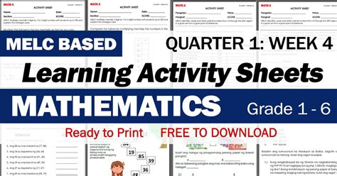 Math Q Week Melc Based Learning Activity Sheets Deped Click Riset