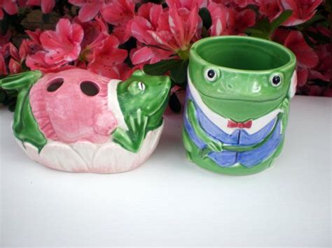 You can add the soap or lotion dispensers that are of the vintage style or one. Vintage Bath Accessories Boy and Girl Frog by ...