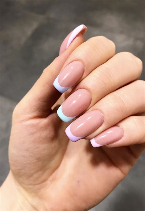 Pastel Tip French Nails Rnails