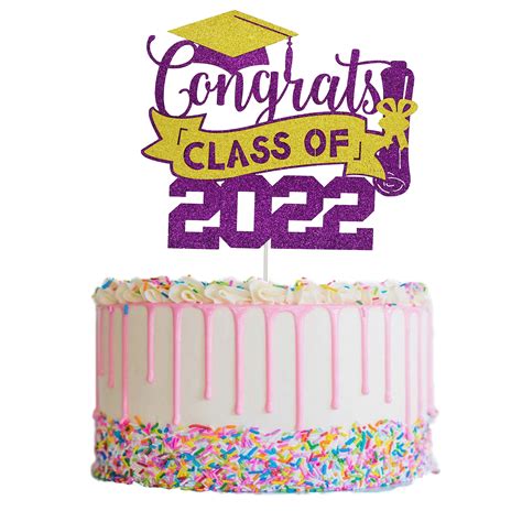 Buy Graduation Cake Topper 2022 Purple And Gold Graduation Party