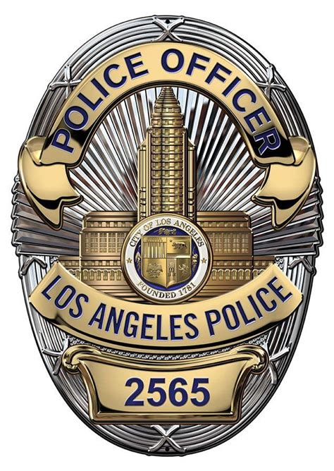 Los Angeles Officer Department Officers Badge All Metal Etsy