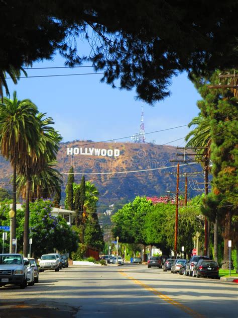Angeles Kalifornien Hollywood Iconic Los Tecken Redaktionell Bild