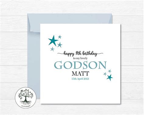Godson Birthday Card Personalised Birthday Card Happy Etsy Uk