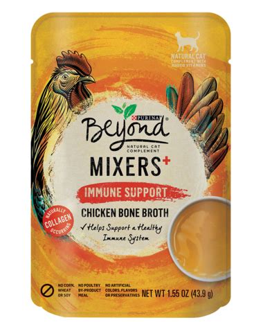 Bone broth's benefits to your cat include: Beyond Mixers Immune Support Chicken Bone Broth Cat Food ...