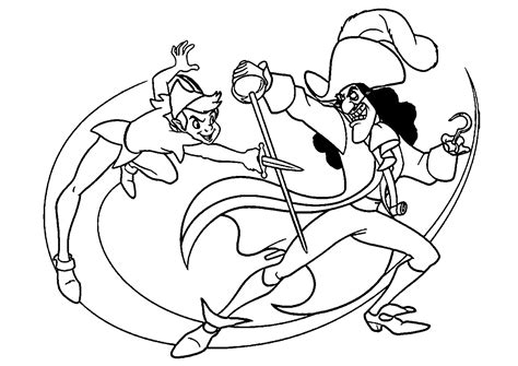 Peter Pan y el Capitán Garfio Peter Pan Dibujos para colorear para niños