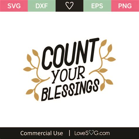count your blessings svg cut file