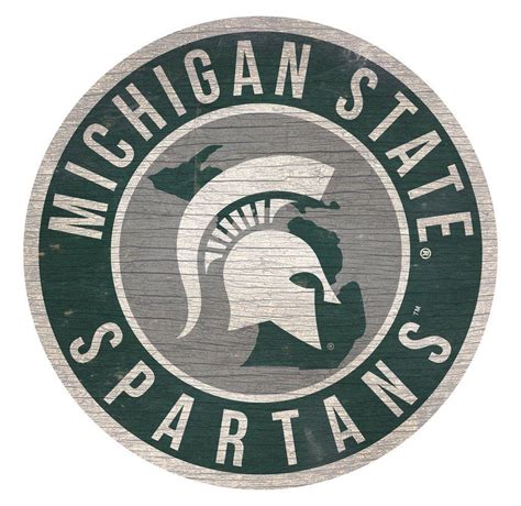 Michigan State Spartans Sign Wood 12 Inch Round State Design | Michigan state, Michigan state 