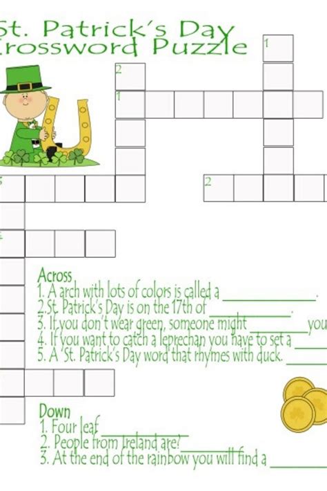 This crossword puzzle game was created using the word puzzle maker. 5 Printables Ideas for St. Patrick's Day in 2020 | St patrick, Printable crossword puzzles, St ...