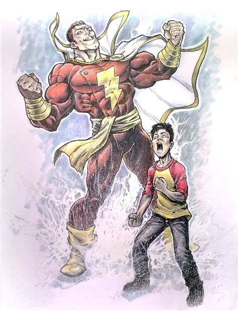 Captain Marvel And Billy Batson In Ronald Shepherds Commission Art Work Collection Volume 3