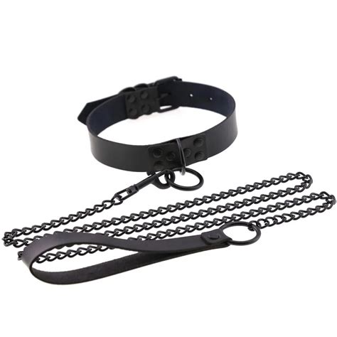 Bdsm Bondage Leather Harness Strap Of Fetish Restraint Choker Collar