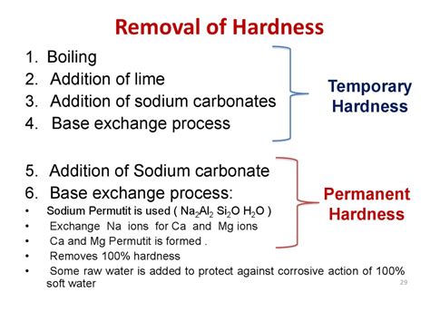 To remove the permanent hardness of water following methods are used. Water and its properties - online presentation