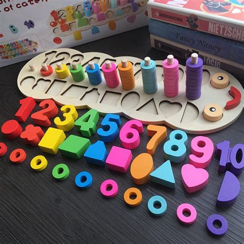 Children Wooden Montessori Materials Learning To Count Numbers Matching