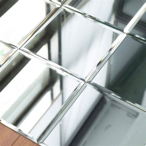 Diflart 8x8 Inch Beveled Edge Mirror Tiles For Kitchen Backsplash Bathroom Wall Covers 12 Sqft