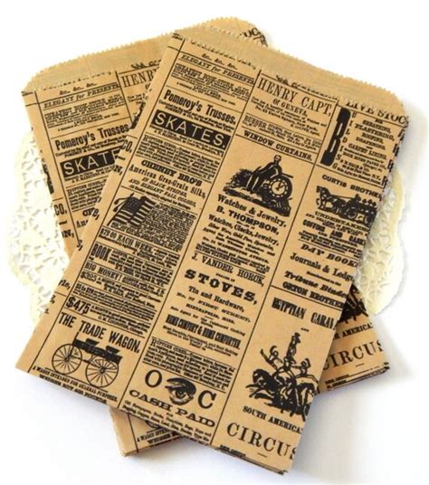 Newsprint Kraft Brown Paper Bags Flat Paper By Thepaperbasket