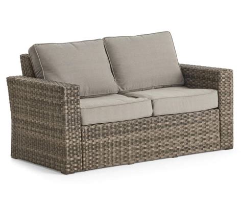 Broyhill Eagle Brooke Tan All Weather Wicker Cushioned Patio Loveseat