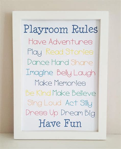 Playroom Rules Print Kids Bedroom Sign New Home T Etsy Uk
