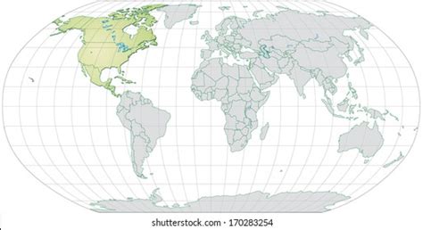 Map North America Borders Pastel Green Stock Illustration 170283254