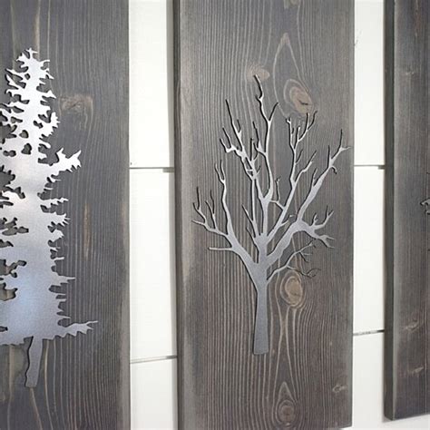 Buy Tree Plaque Set Of 3 Metal Wall Art Rustic Home