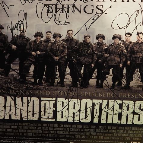 Band Of Brothers Cast Hand Signed Poster Custom Frame Rare T