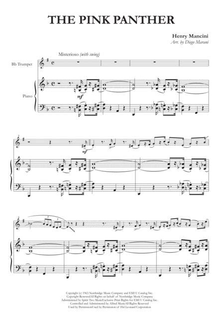 The Pink Panther For Trumpet And Piano Music Sheet Download