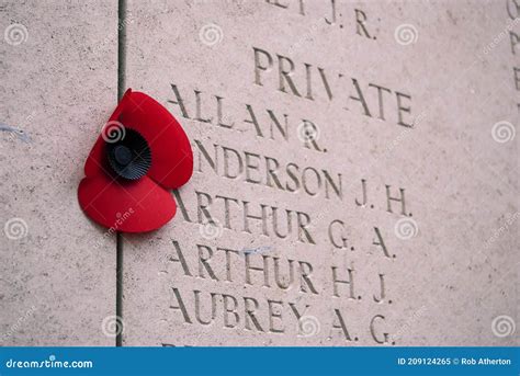 Names Of The Missing On The Walls Of The Menin Gate In Ypres Editorial