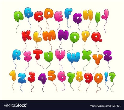 Funny Balloon Alphabet Vector Image On Vectorstock Doodle Lettering