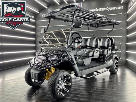 2021 Electric Ev Titan Spyder Black 6 Seater Golf Carts Of Cypress