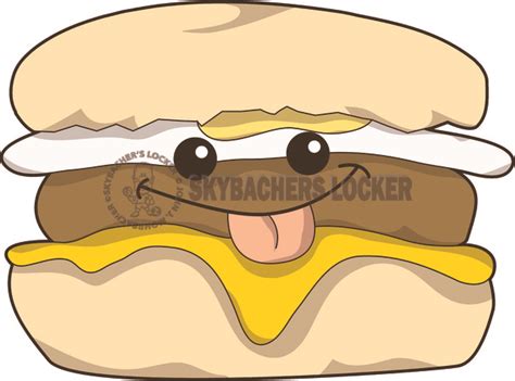 Breakfast Sandwich Cartoon Skybachers Locker