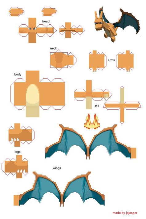 Resultado De Imagem Para Papercraft Charizard Manualidades De Pokemon