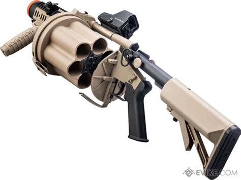 Ics Mgl Full Size Airsoft Revolver Grenade Launcher Color Tan Ics