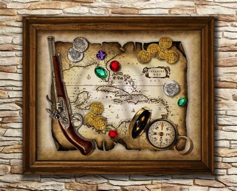 Old Pirate Treasure Map Digital Art Decorold Map