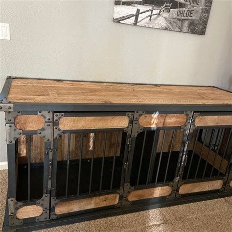 Rustic Industrial Dog Kennel Dog Crate Riveted Steel Dog Etsy Dog