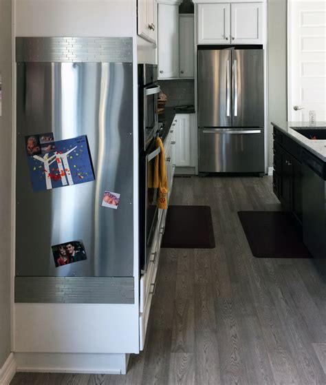 Shaker decorative end panel for base kitchen cabinet in painted pacific white. Magnetic panel used in kitchen on side of cabinet in place of fridge | Magnetic panels, Magnetic ...