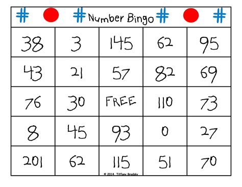 Number Bingo 5 Card Game For Math Learning Center Or Vocabulary