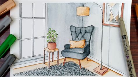 Painting An Interior Scene With Watercolor Youtube