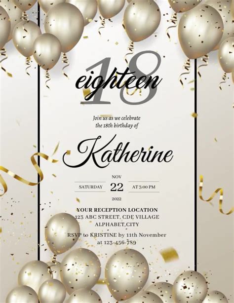 18th Birthday Invitation Flyer Template Postermywall